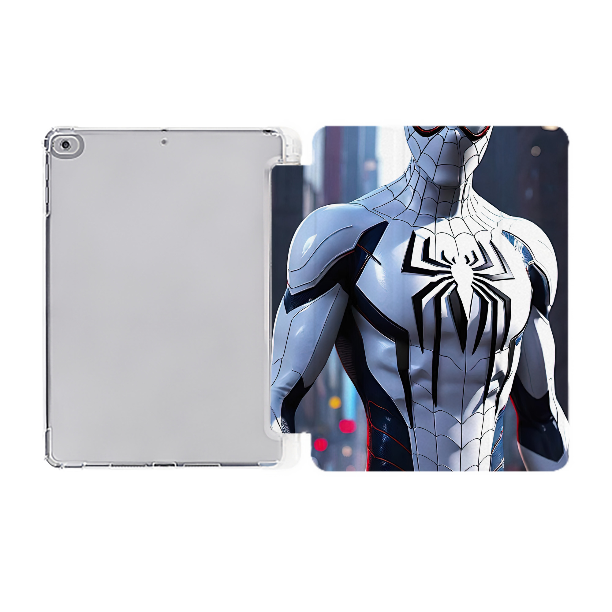 （画像用） Spider Man スパイダーマン IPad ケース ペン収納付き 三つ折りスタンド PUレザー×シリコン 対応機種9.5/10.5/10.9インチ